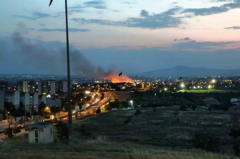 Ankara’da otluk arazide yangın