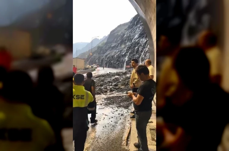 Aracının sileceği arızalandı, sileceği düzeltmek için durdu, saniyeler sonra heyelan oldu