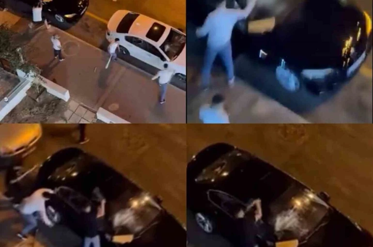 Araçlara saldırıp zarar verdiler: O anları vatandaşlar kaydetti