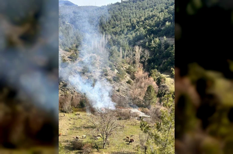 Arazisinde otları temizlik amaçlı yaktı, vatandaş orman yangını ihbarında bulundu