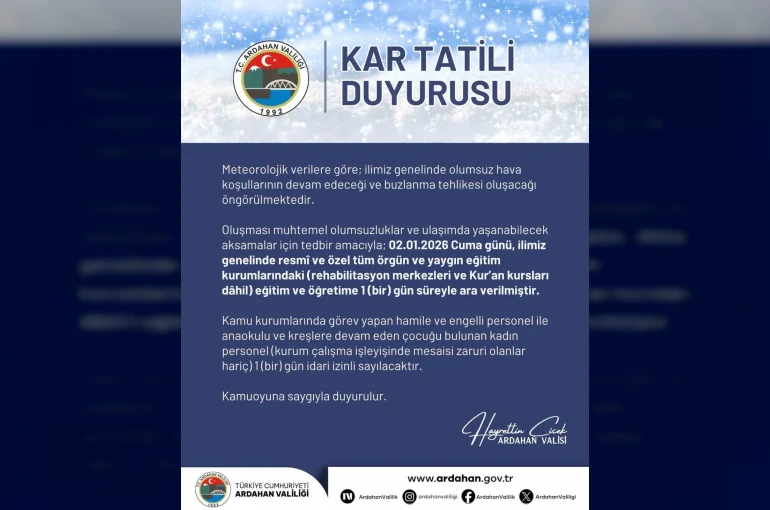 Ardahan’da eğitime kar engeli 