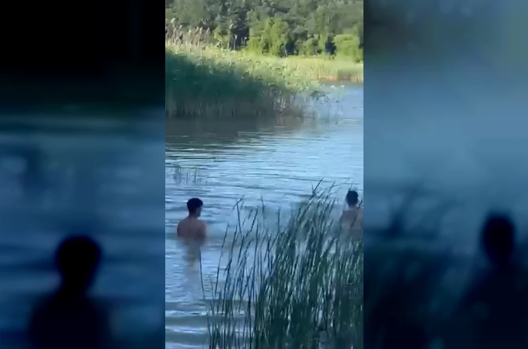 Arnavutköy’de çocukların gölette tehlikeli oyunu kamerada