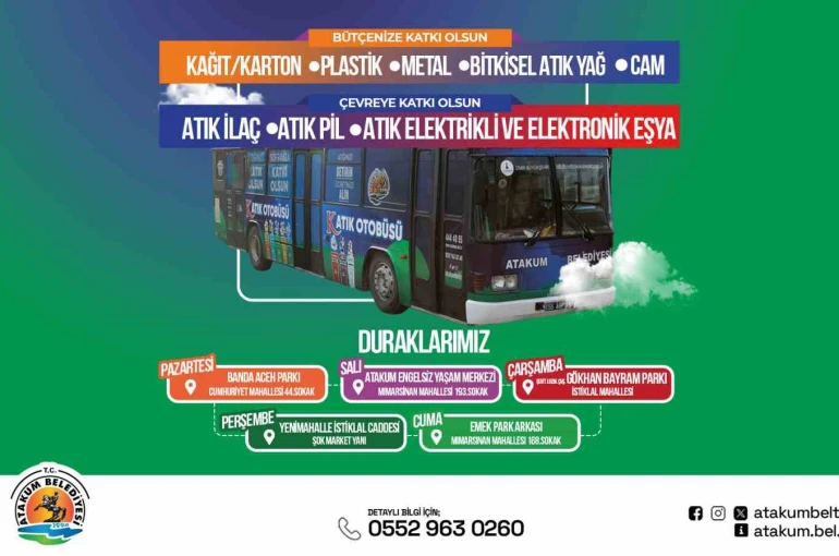 Atakum Belediyesi "Katık Otobüsü" sıfır atıkla doğayı korumaya devam ediyor
