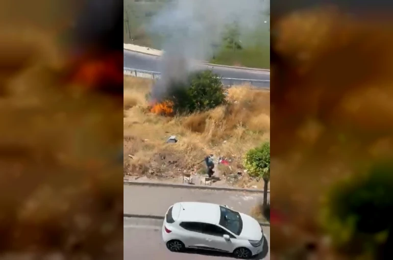 Avcılar’da yaşlı bir adam otluk alanı yakıp kaçtı