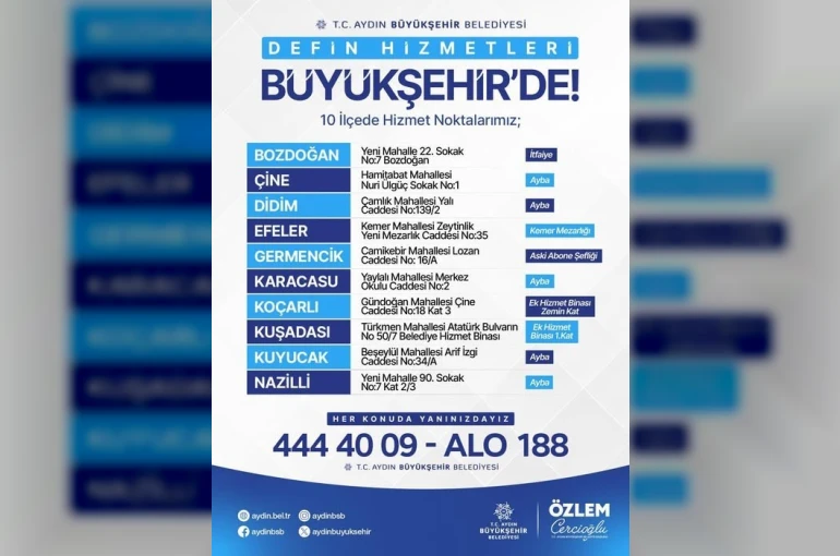 Aydın Büyükşehir, 10 ilçede defin hizmetlerini yürütecek