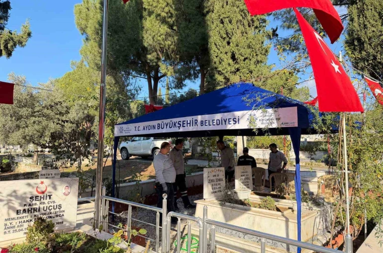Aydın Büyükşehir Belediyesi’nden mezarlıklarda yoğun çalışma