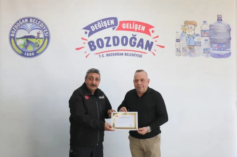 Aydın Valiliği’nden Bozdoğan Belediyesi’ne teşekkür