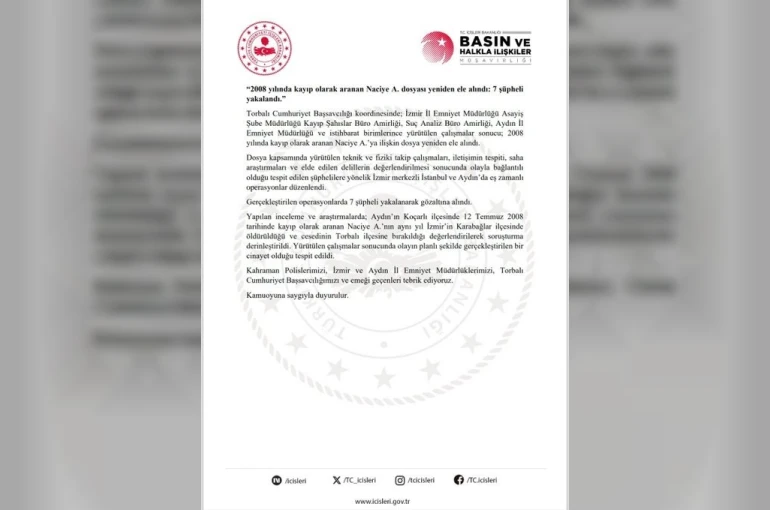 Aydın’daki 18 yıllık kayıp vakasının planlı cinayet olduğu ortaya çıktı: 7 gözaltı