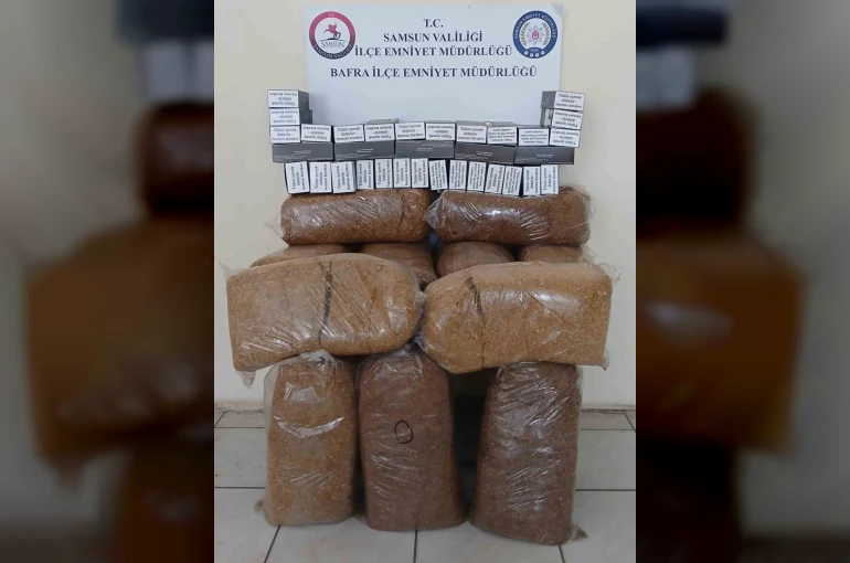 Bafra’da kaçak tütün ve makaron operasyonu 