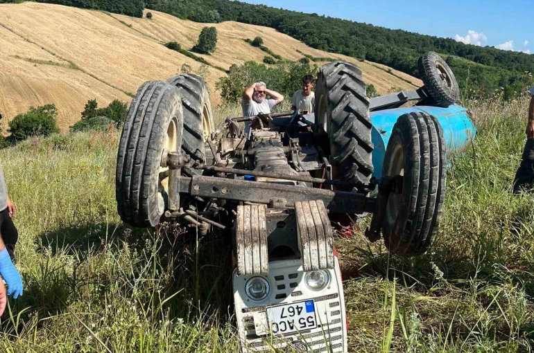 Bafra’da traktör devrildi: 1 ölü