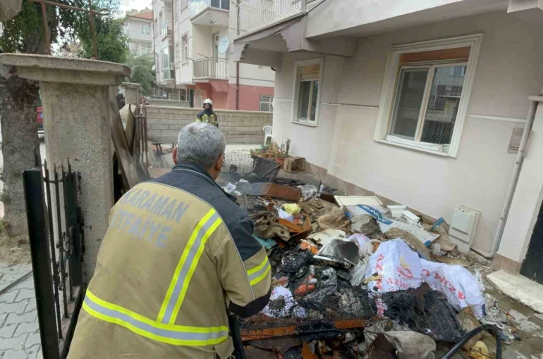 Bahçedeki atık eşyaların yanması paniğe yol açtı