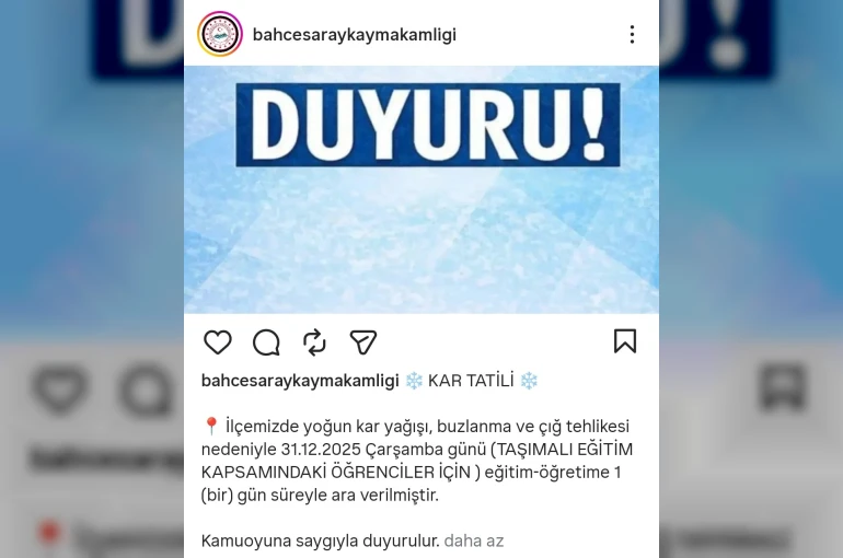 Bahçesaray’da taşımalı eğitime 1 gün ara