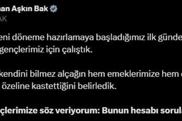 Bakan Bak: "Buradan gençlerimize söz veriyorum bunun hesabı sorulacak"