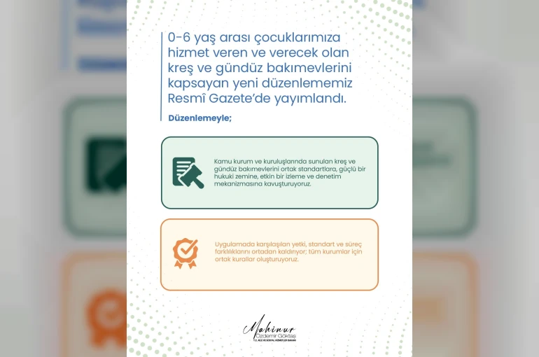 Bakan Göktaş, tüm kreş ve gündüz bakımevlerinde ortak kuralların uygulanacağını açıkladı