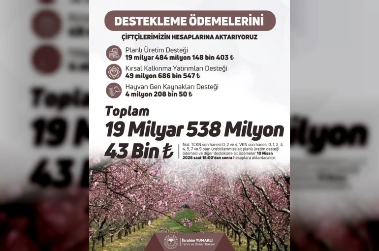 Bakan Yumaklı: "19,5 milyar liralık tarımsal destek ödemesini çiftçilerin hesaplarına aktarıyoruz"