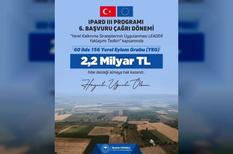 Bakan Yumaklı: "LEADER Yaklaşımı Tedbiri’ne başvuruda bulunan 60 ildeki 156 Yerel Eylem Grubunun tamamı desteklenmeye hak kazandı" 
