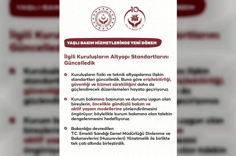 Bakanlıktan huzurevlerine yönelik yeni düzenleme