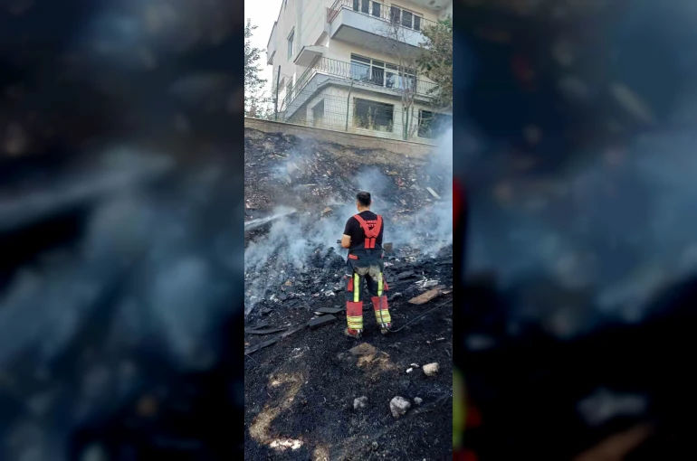 Balıkesir’de ot ve çöp yangını mahalleyi tehdit etti