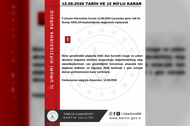 Bartın’da denize girmek yasaklandı