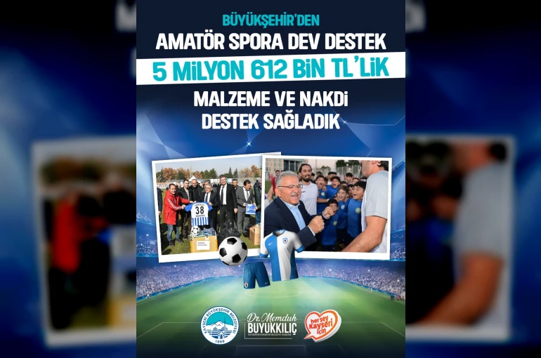 Başkan Büyükkılıç’tan amatör spora 5.6 milyon TL’lik dev destek