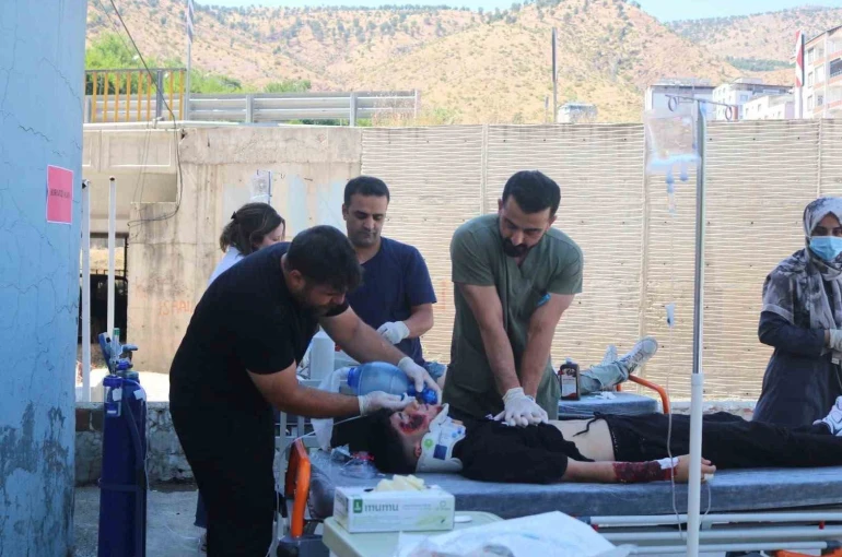 Baykan Devlet Hastanesinde HAP saha tatbikatı gerçekleştirildi