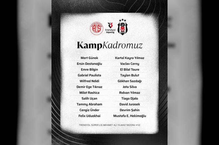 Beşiktaş’ın, Antalyaspor maçı kamp kadrosu belli oldu