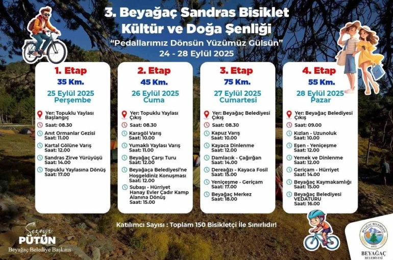 Beyağaç Sandras Dağı doğa tutkunlarını Bisiklet Kültür ve Doğa Şenliğinde ağırlayacak