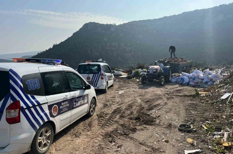 Bilecik’te inşaat atığını kaçak döken vatandaşa ceza kesildi