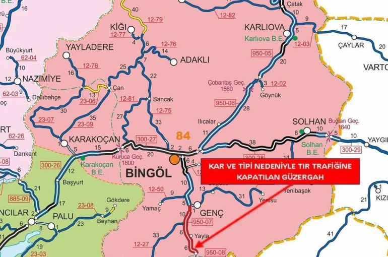 Bingöl-Diyarbakır karayolu tır trafiğine kapatıldı