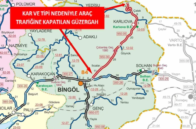 Bingöl-Erzurum karayolu trafiğe kapatıldı