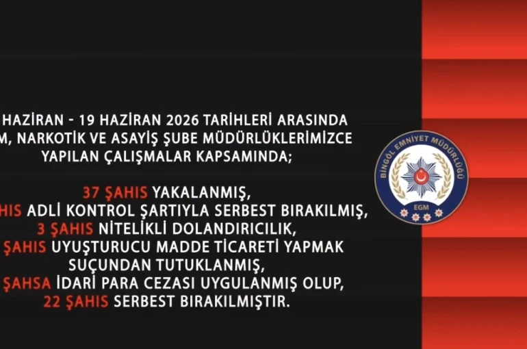 Bingöl’de bir haftada 37 şüpheli yakalandı