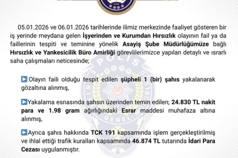 Bingöl’de hırsızlık yapan şüpheli tutuklandı