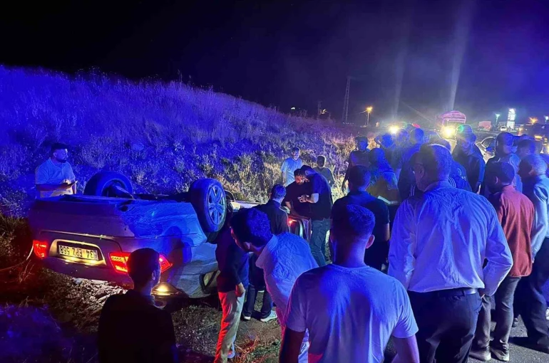 Bingöl’de otomobil takla attı: 1 yaralı