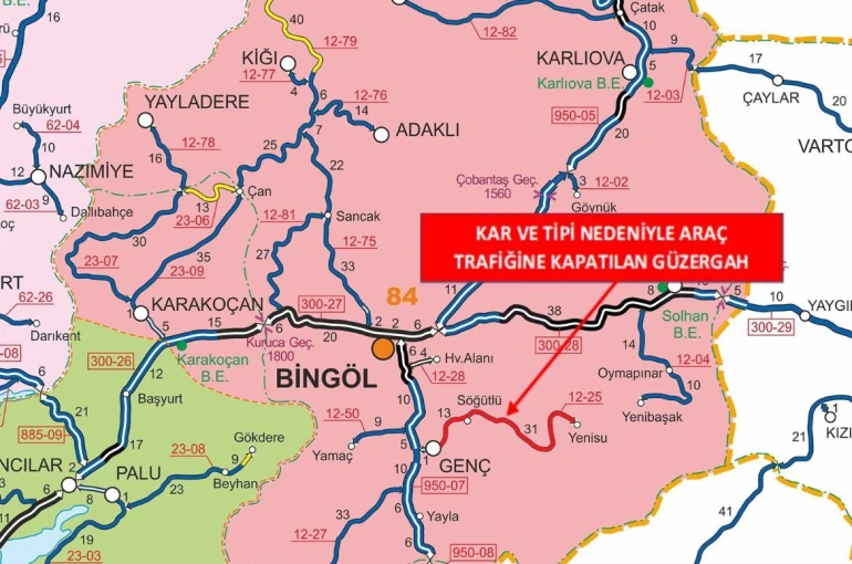 Bingöl’ün ilçesinde bir yol trafiğe kapatıldı