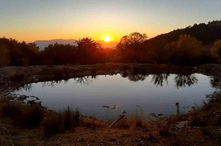 Bolu’da 1500 rakımlı yaylada gün batımı manzarası