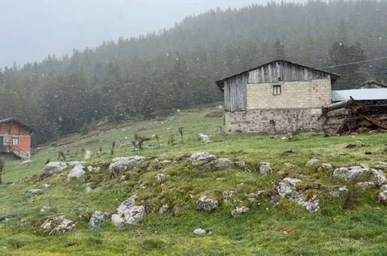 Bolu’da hava sıcaklıkları düştü, yaylalar beyaza büründü