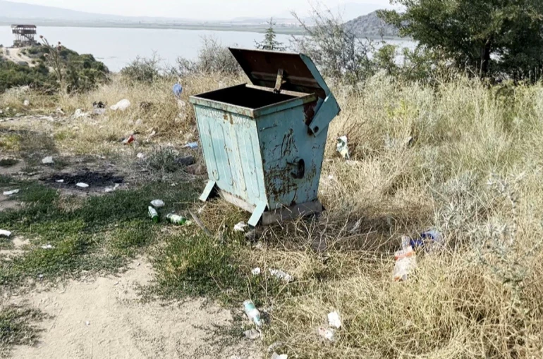 Boş çöp konteynerinin etrafının atıklarla kaplandığını gören profesörden sert tepki