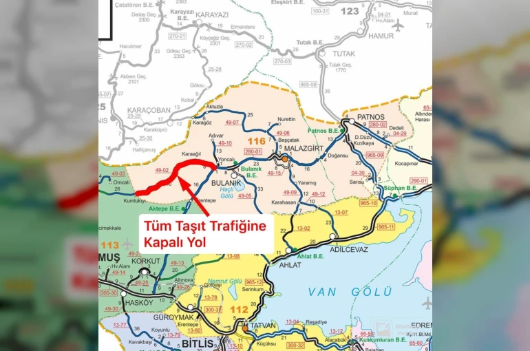 Bulanık-Kumlukıyı karayolu tipi nedeniyle ulaşıma kapatıldı