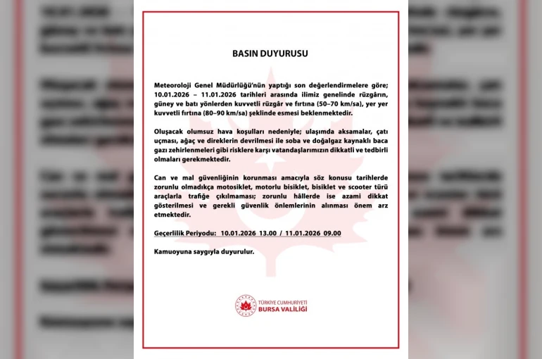 Bursa Valiliği’nden peş peşe uyarılar 