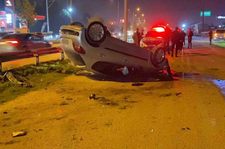 Bursa’da otomobil takla attı: 2 yaralı