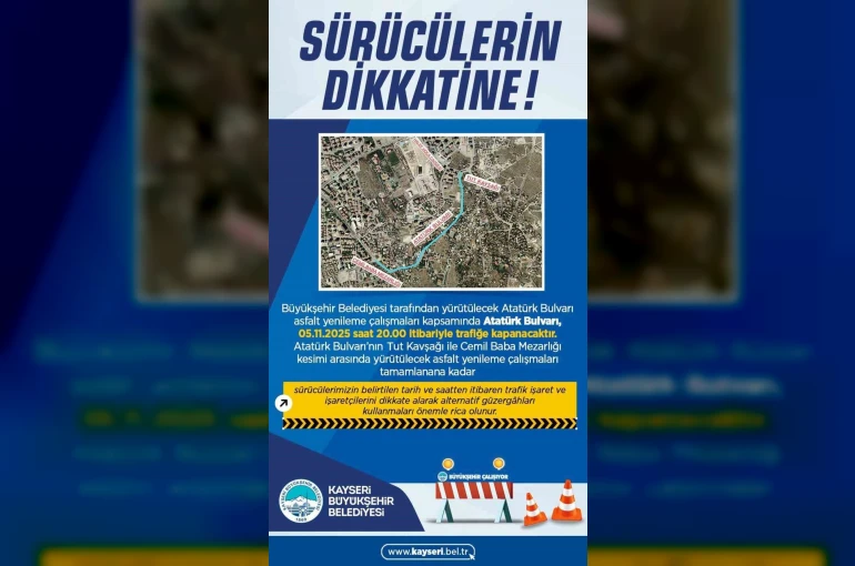 Büyükşehirden sürücülere ‘alternatif yol’ uyarısı