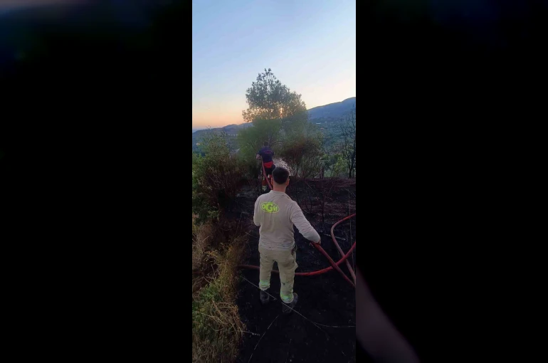 Çamlıbel de ot yangını korkuttu
