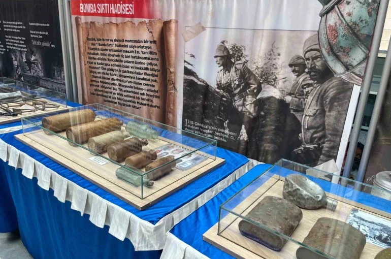 Çanakkale ruhu Tavşanlı’da, savaş malzemeleri sergisi ziyarete açıldı