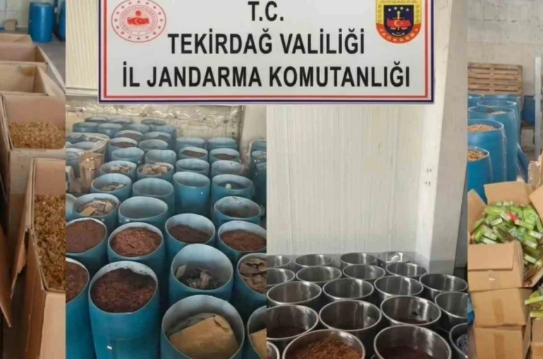 Çerkezköy’de 84 milyon TL değerinde kaçak tütün ele geçirildi