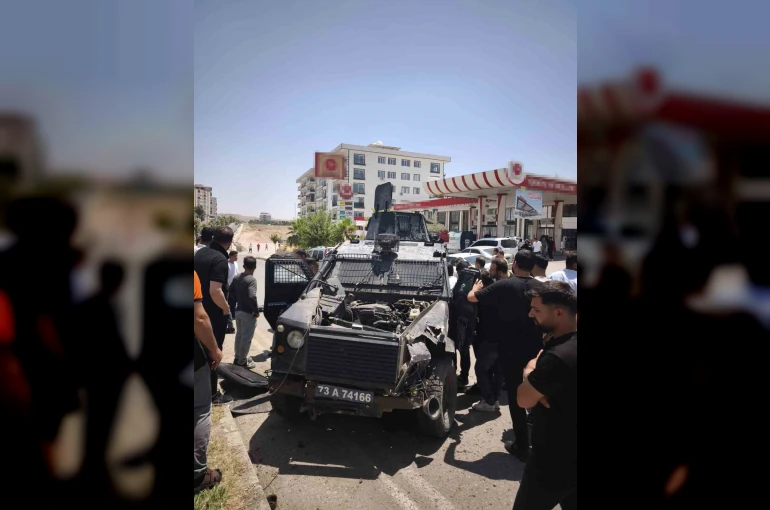 Cizre’de polis aracı takla attı, 2 polis memuru yaralandı