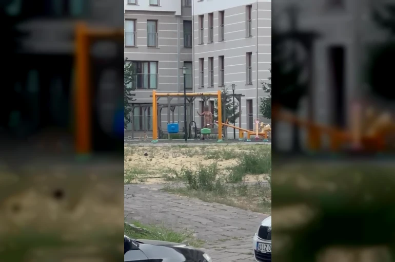 Çocuk parkında elinde bıçakla cinnet geçiren şahsı polisler ikna etti