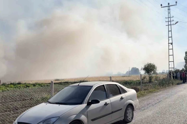 Çorum’da tarlada yangın çıktı