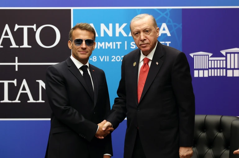 Cumhurbaşkanı Erdoğan, Fransa Cumhurbaşkanı Macron ile bir araya geldi