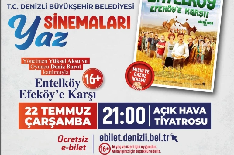 Denizli Büyükşehirin Yaz Sinemaları, usta yönetmen ve ünlü oyuncuyu ağırlıyor