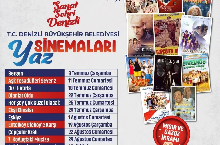 Denizli’de Açık Hava Sinema Günleri başlıyor